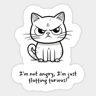 Funny Furious Cat Sticker